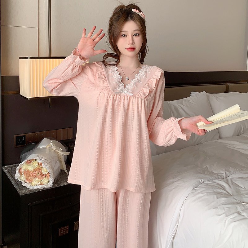 Vapetix M-XXL Fixed Bra Cup V-Neck Lace Sweet Princess Style Homecoming Set Spring and Autumn Season 6535 Embroid – Bild 5