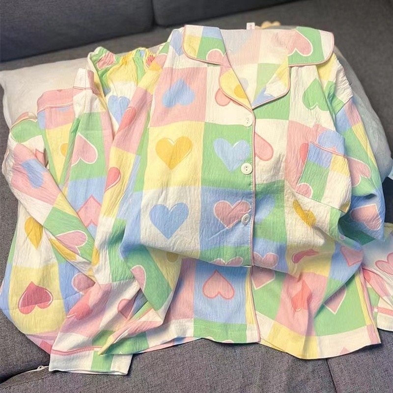 Vapetix 2 yards-4 inches 2025 【Xin Xu】 First Batch Autumn/Winter Cloud Cotton Double Long Printed Open-front Pajamas Women's