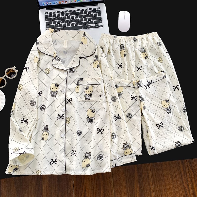 Vapetix M-XXL Women's Cloud Cotton Collarless Hooded Long Sleeve Long Pants Pajama Set for Autumn 2025 Leisure Ho – Bild 5