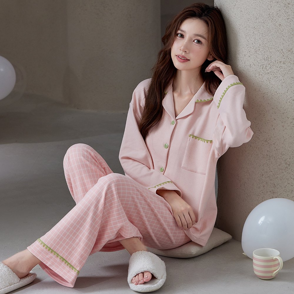 Vapetix M-XXL Cashmere Silk Two-Sided Collar Open-Front Sweater Long-Sleeve Check Pants Winter Homecoming Set Cut