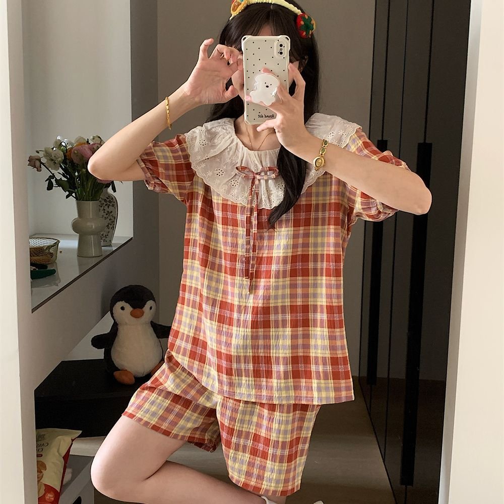 Vapetix M-XXL Live-streaming influencer cloud cotton short-sleeved shorts long pants three-piece set large lapel