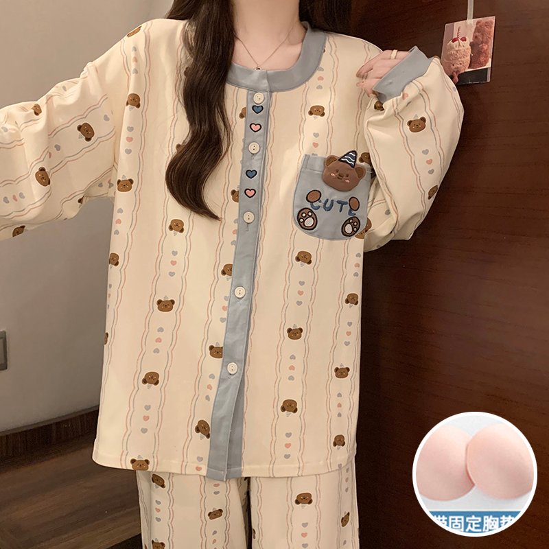 Vapetix M-XXL Jiao Mengran Women's 2025 Autumn 180g Cotton-Blend Pullover Hooded Sweatshirt and Long Pants Pajama