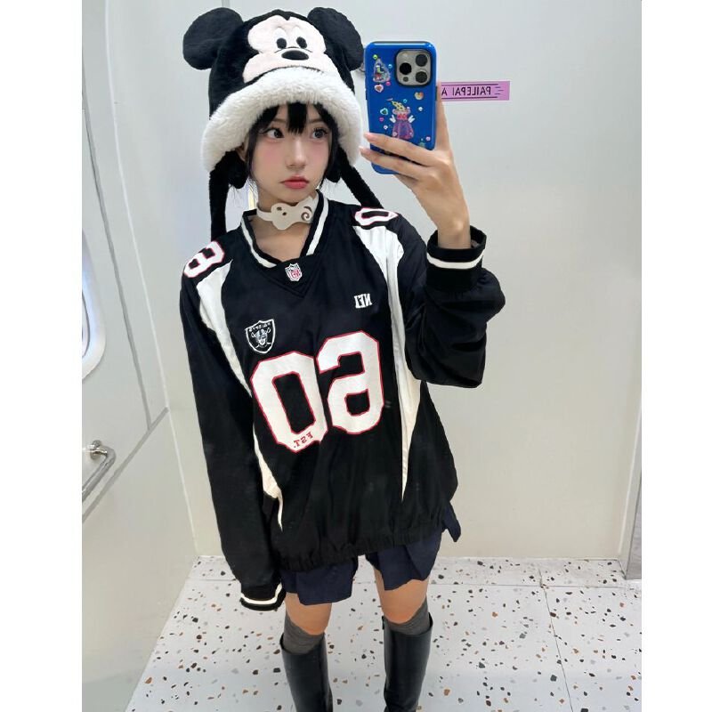 Vapetix M-2XL Korean chic early autumn new American retro long-sleeved T-shirt women's quick-drying sports shirt