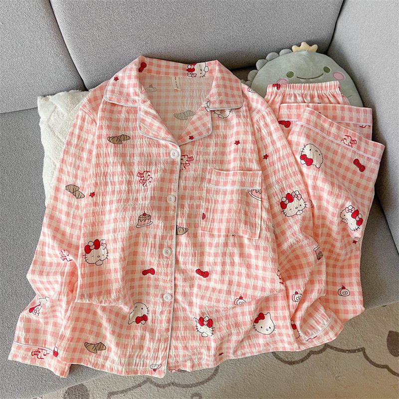 Vapetix 2 yards-4 yards 2025 【Xin Xu】 First Batch Autumn/Winter Cloud Cotton Double Long Printed Open-front Pajamas Women's