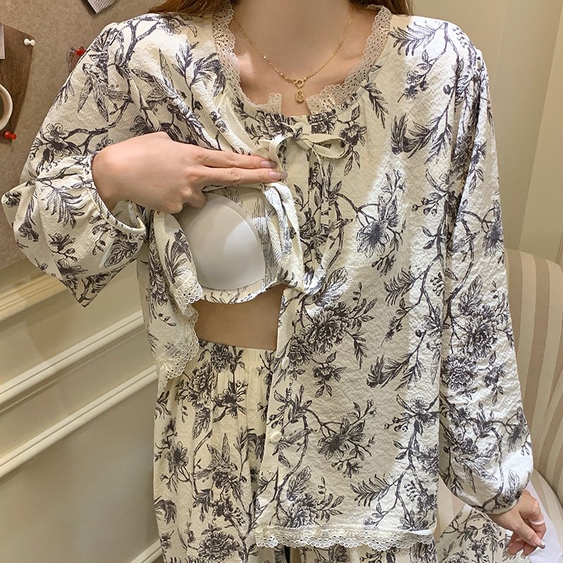 Vapetix M-XXL Princess-style padded cloud cotton open sweater and long pants for autumn and winter 2025, suitable