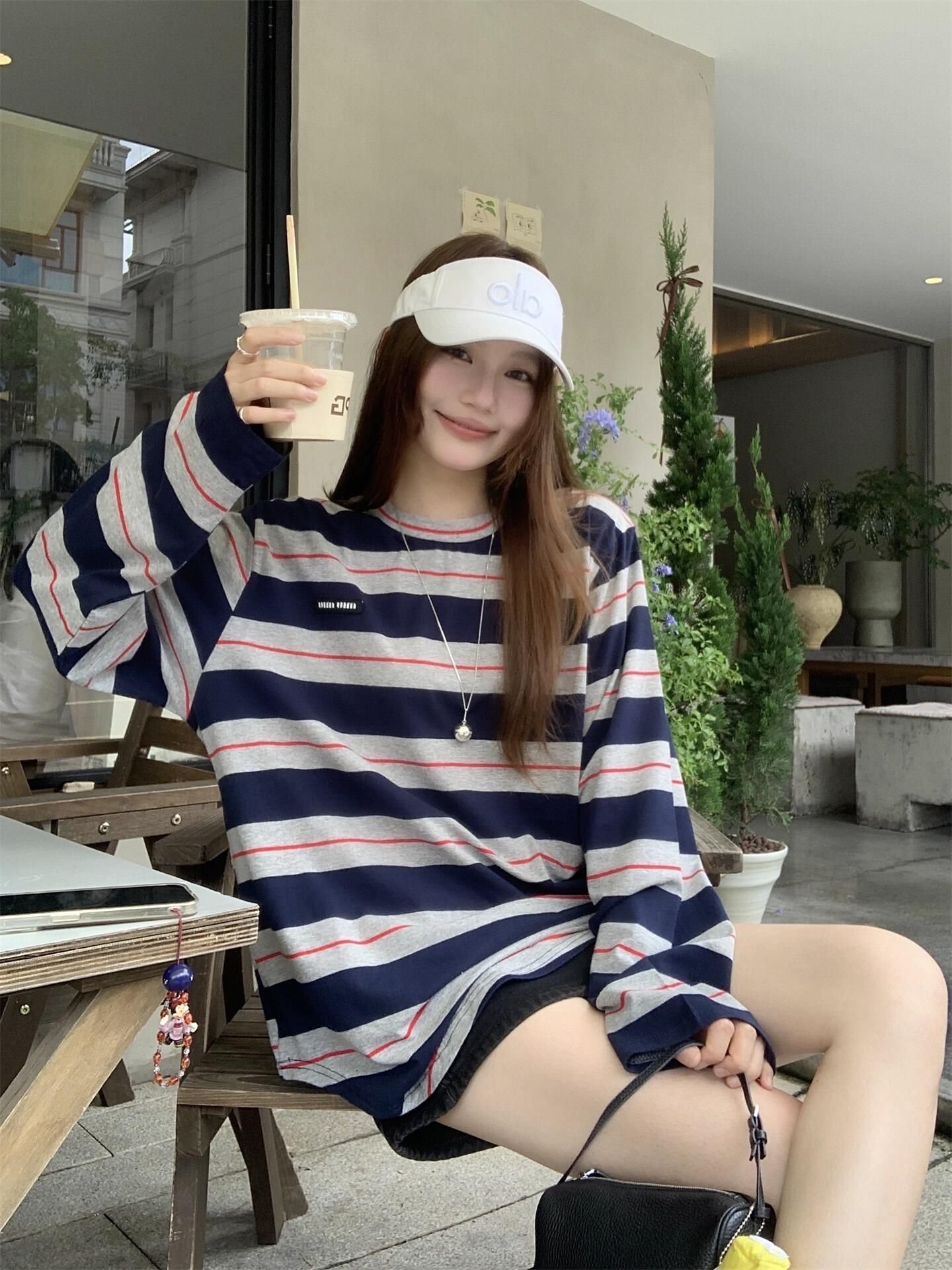 Vapetix M-2XL Original craftsmanship, back collar wrap (19 pure cotton 220g) women's long-sleeved T-shirt – Bild 5