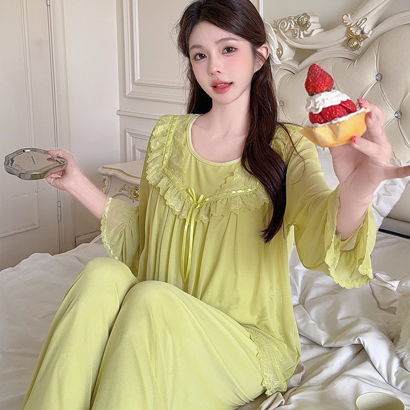 Vapetix M-XXL Orange Heart 【Batch 16】Autumn New Princess Style Cotton-Like Fleece Lace Sweet Mesh with Bra Cup Tw – Bild 2