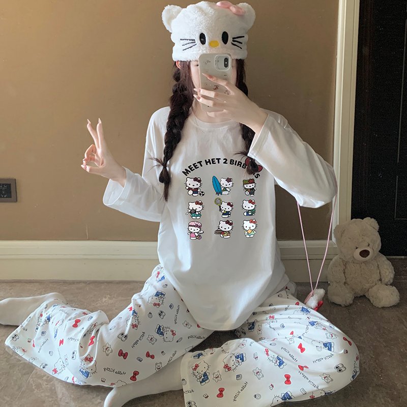 Vapetix M-XXL Orange Heart 【Batch 15】Autumn New Women's Pajama Top Pure Cotton Pants Cloud Cotton Cute Cartoon Sp - 图片 2