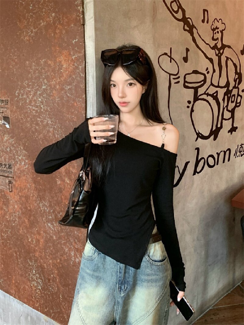 Vapetix M-XL Photographed 40 pieces of 100% cotton 210g 92% cotton/8% spandex women's long-sleeve T-shirt with s