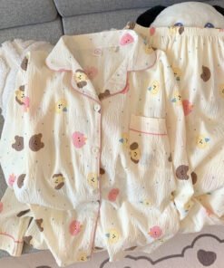 Vapetix 2 yards-4 inches 2025 【Xin Xu】 First Batch Autumn/Winter Cloud Cotton Double Long Printed Open-front Pajamas Women's