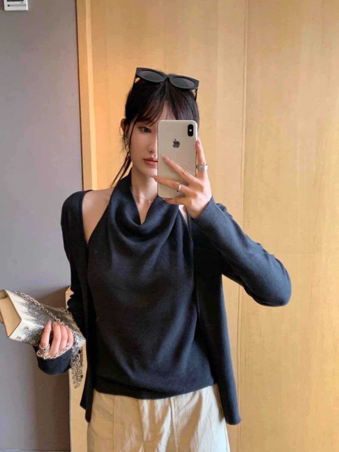 Vapetix Free Size-Free Size Sensual & Elegant Design: Fake Two-Piece Long-Sleeve T-Shirt for Women—Slimming, Fall/Winter New Ar