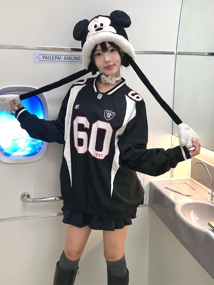 Vapetix M-2XL Korean chic early autumn new American retro long-sleeved T-shirt women's quick-drying sports shirt – Bild 2