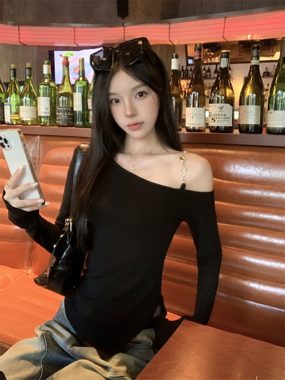 Vapetix M-XL Photographed 40 pieces of 100% cotton 210g 92% cotton/8% spandex women's long-sleeve T-shirt with s – Bild 2