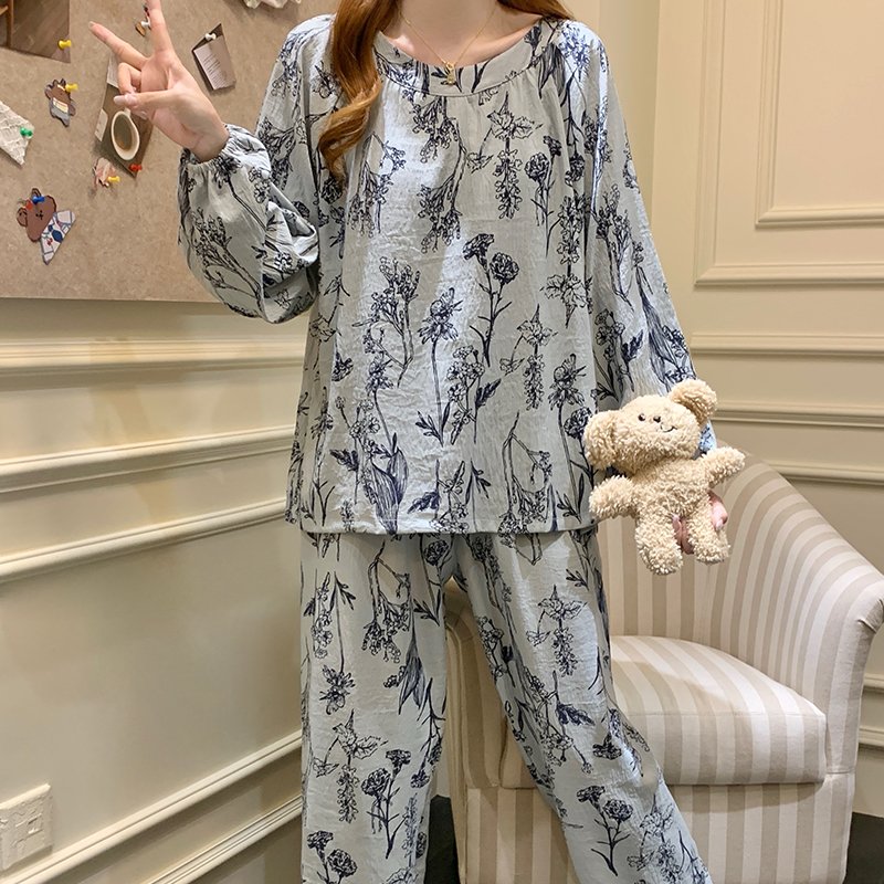 Vapetix M-XXL Princess-style Cloud Cotton Blouse and Pants with Built-in Bra Cup, Long Sleeve, Wearable at Home, – Bild 5