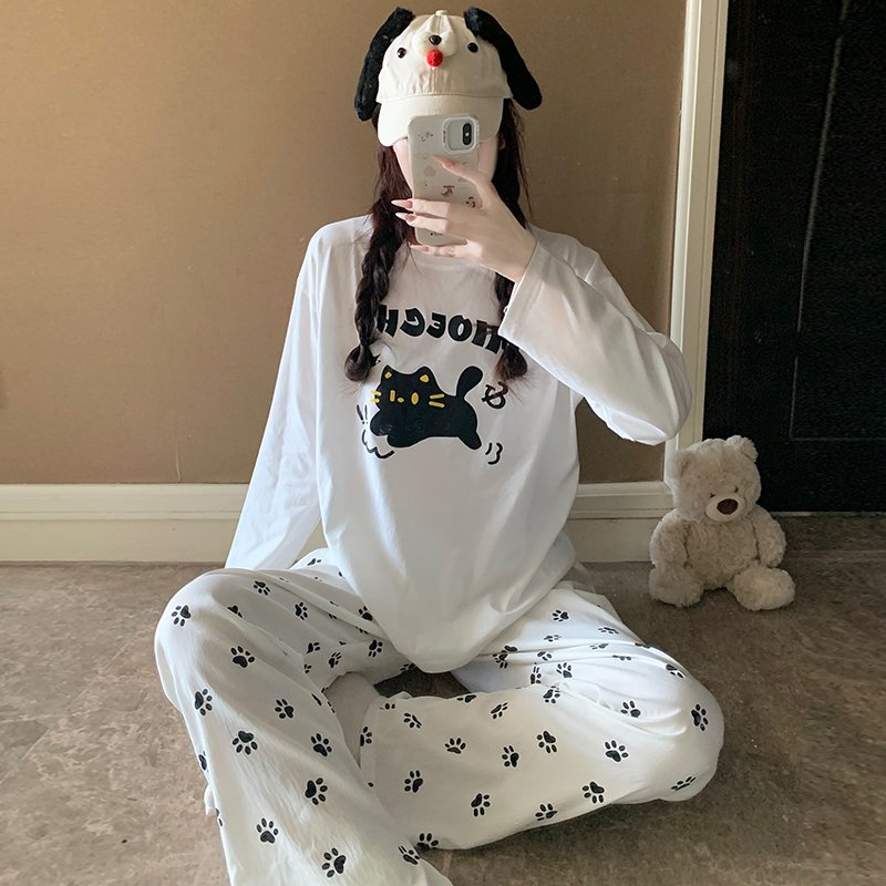 Vapetix M-XXL Orange Heart 【15th Batch】Autumn New Women's Sleepwear Top Cotton Pants Cloud Cotton Cute Cartoon Sp - 图片 5