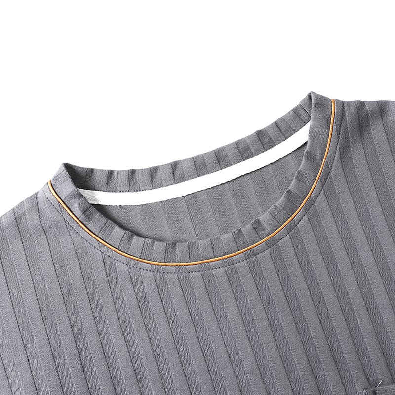 Vapetix L-5XL New Autumn Cotton-Like Men's Drawstring Round Neck Long Sleeve Long Pants Pajama Set for Men, Home