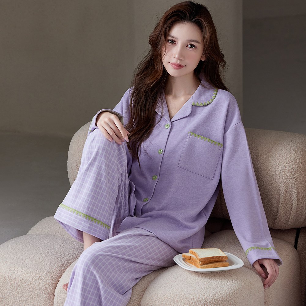 Vapetix M-XXL Cashmere and Silk Double-Sided Collarless Cardigan Long-Sleeve Checkered Long Pants Autumn/Winter H