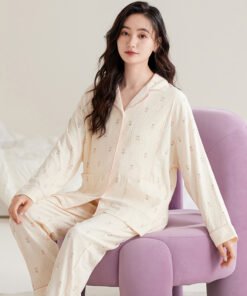 Vapetix M-XXL  Women's Cloud Cotton Gauze Cardigan Pregnancy Spring and Autumn Season Postpartum Nursing Home Set