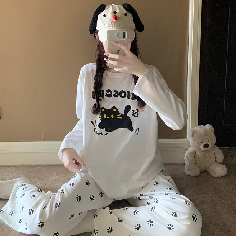 Vapetix M-XXL Orange Heart 【15th Batch】Autumn New Women's Sleepwear Top Cotton Pants Cloud Cotton Cute Cartoon Sp - 图片 2