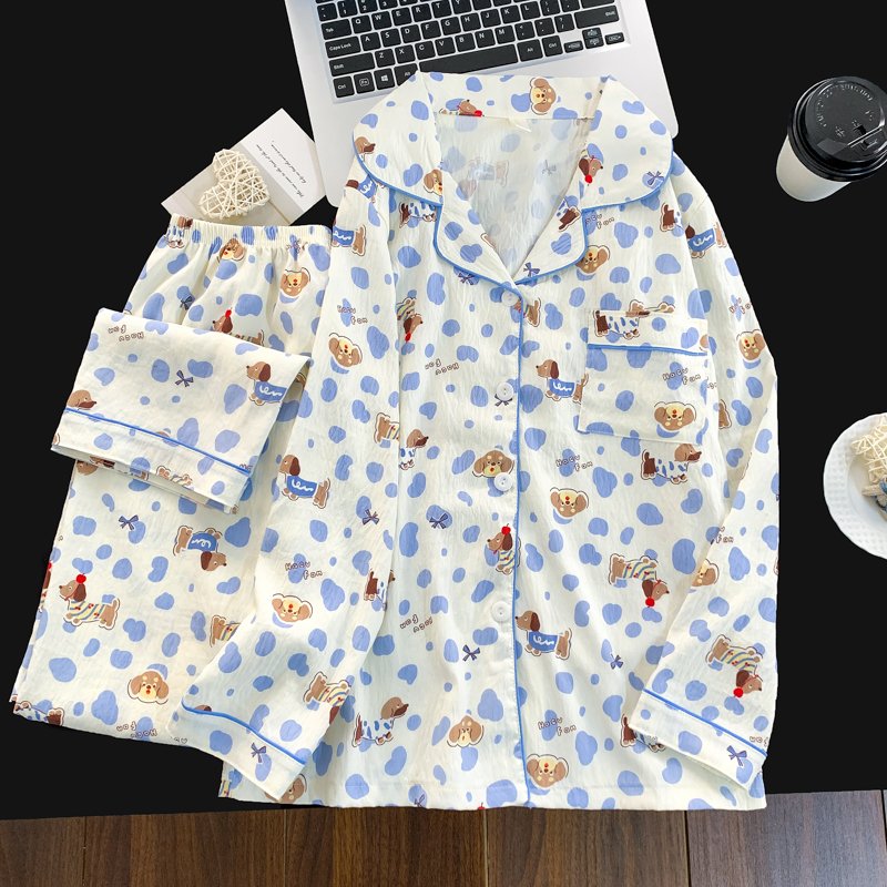 Vapetix M-XXL Qiao Mengran 2025 Autumn Cloud Cotton Collarless Cardigan Long-Sleeve Long Pants Women's Set Leisur – Bild 2