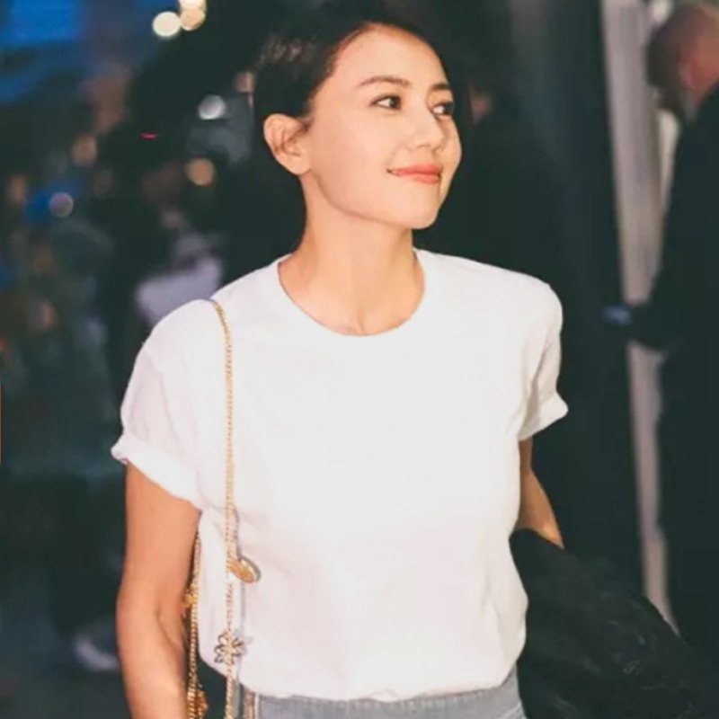 Vapetix M-XXL Pure White T-Shirt for Women, Short-Sleeve, Korean Style, Versatile, Loose Fit, Personalized, Top S – Bild 7