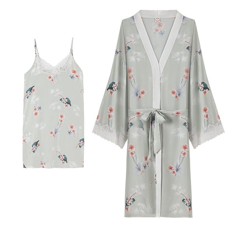 Vapetix M-XXL Xuan Ke'er 2025 Autumn New High-End Silk Two-Piece Loose Pajama Set Homecoming Wear M-2XL – Bild 2