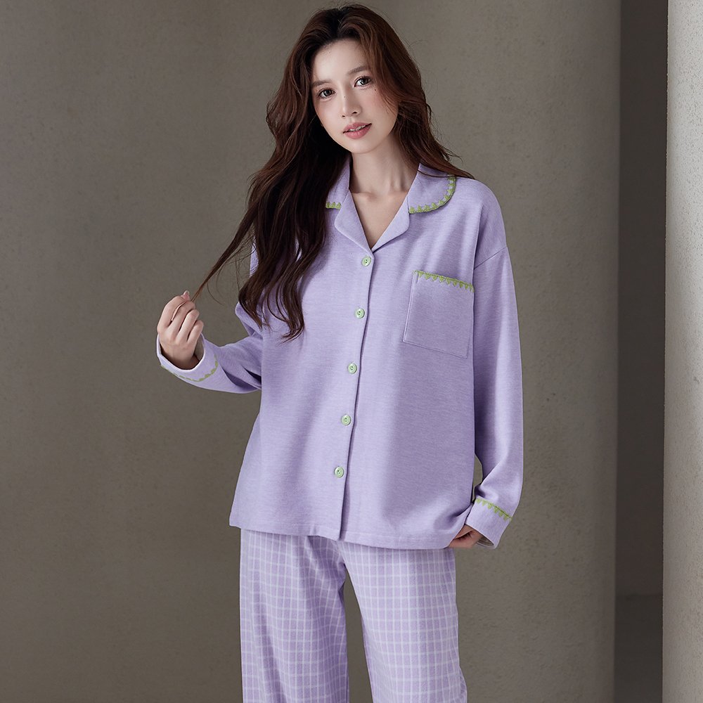 Vapetix M-XXL Cashmere and Silk Double-Sided Collarless Cardigan Long-Sleeve Checkered Long Pants Autumn/Winter H – Bild 5