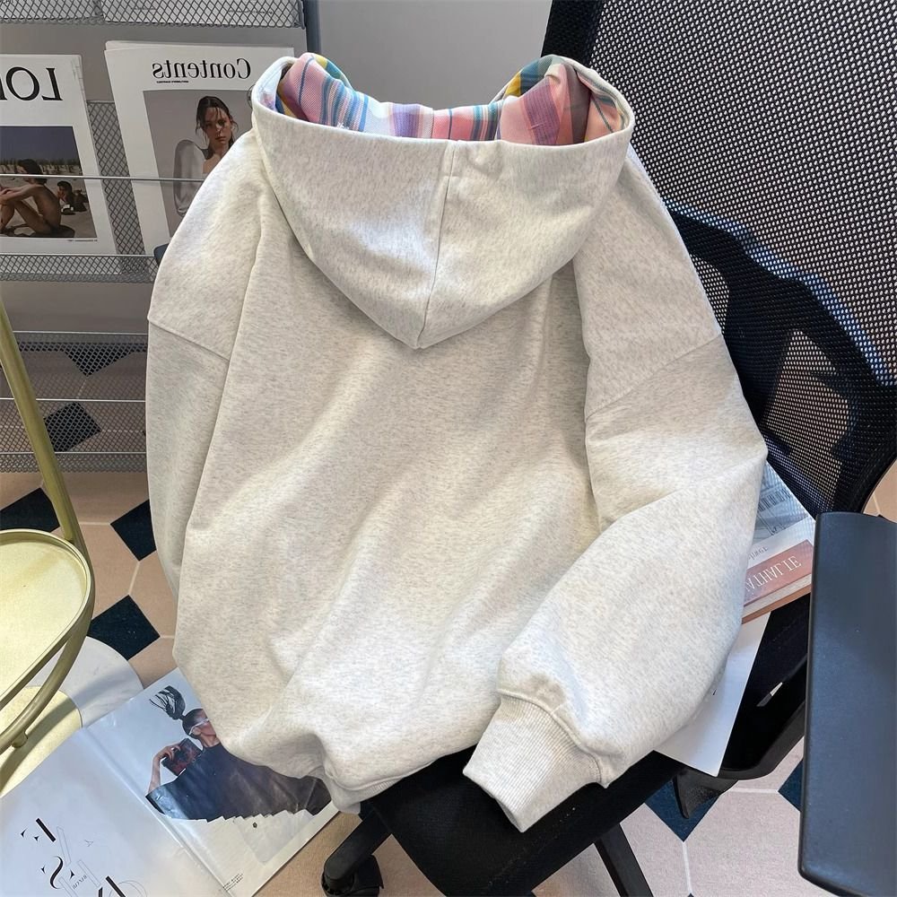 Vapetix M-2XL Women's Hooded Sweatshirt with [Embroidery + Inner Drawstring + Milk Fiber Composite + Silver Fox F