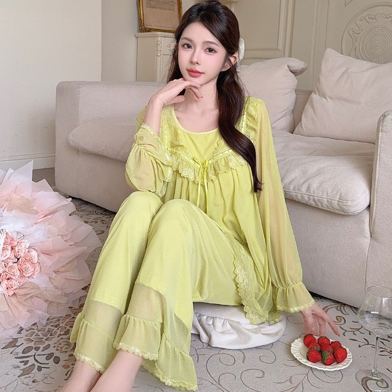 Vapetix M-XXL Orange Heart 【Batch 16】Autumn New Princess Style Cotton-Like Fleece Lace Sweet Mesh with Bra Cup Tw – Bild 3