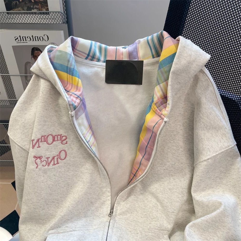 Vapetix M-2XL Women's Hooded Sweatshirt with [Embroidery + Inner Drawstring + Milk Fiber Composite + Silver Fox F - 图片 2