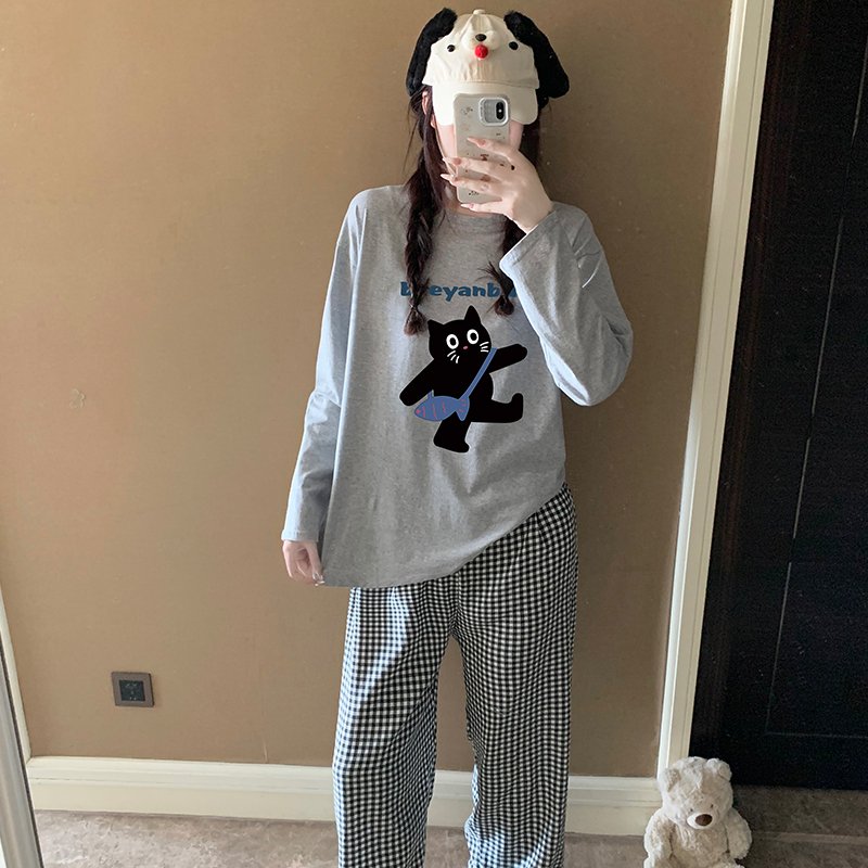 Vapetix M-XXL Orange Heart 【Batch 15】Autumn New Women's Pajama Top Pure Cotton Pants Cloud Cotton Cute Cartoon Sp - 图片 2