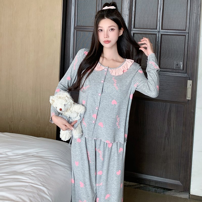 Vapetix M-XXL StarHao Modal 2-Piece Set – Fixed Padded Crew-Neck Cardigan, Spring/Autumn Gray Long-Sleeve Loungew – Bild 3