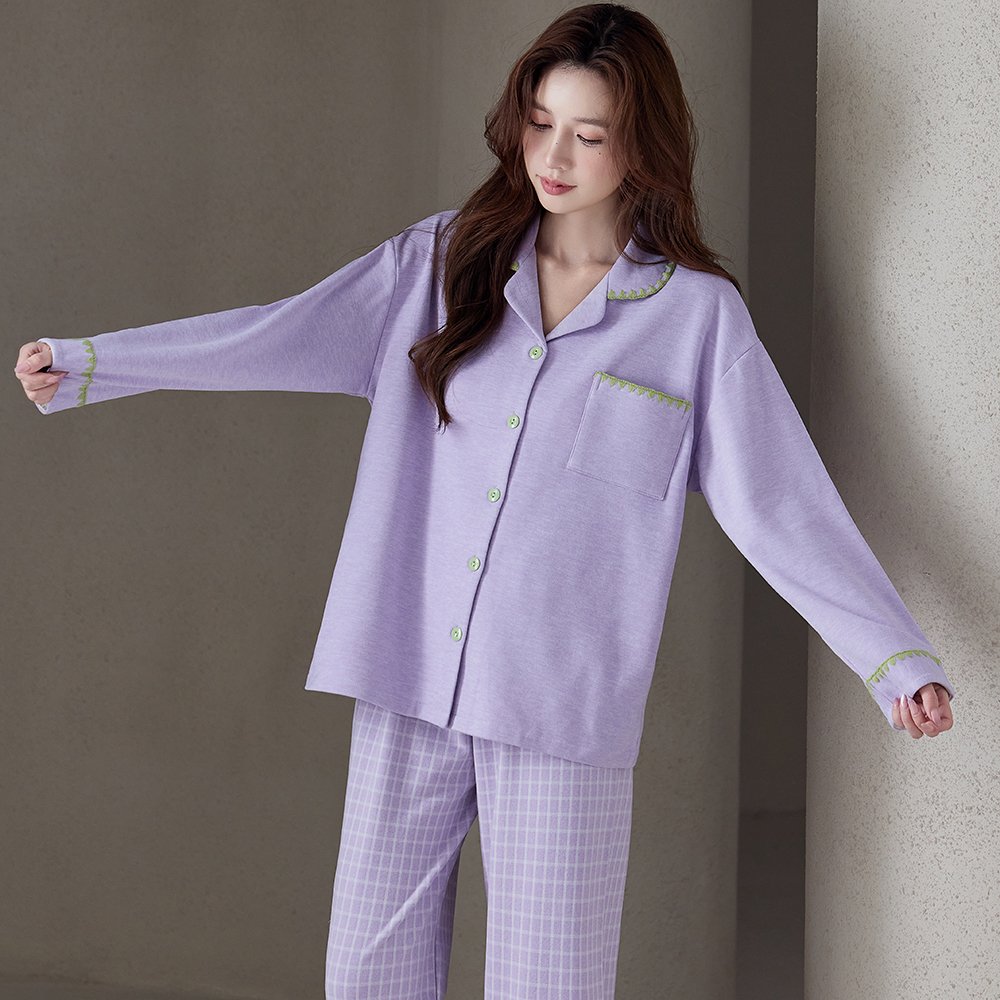 Vapetix M-XXL Cashmere and Silk Double-Sided Collarless Cardigan Long-Sleeve Checkered Long Pants Autumn/Winter H – Bild 2