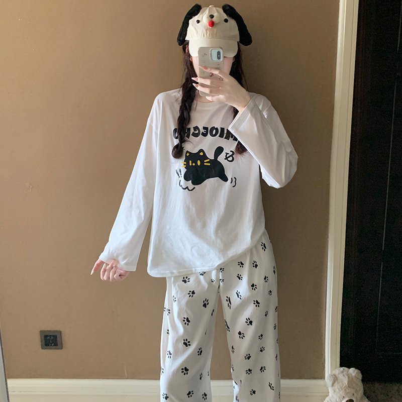 Vapetix M-XXL Orange Heart 【15th Batch】Autumn New Women's Sleepwear Top Cotton Pants Cloud Cotton Cute Cartoon Sp - 图片 3