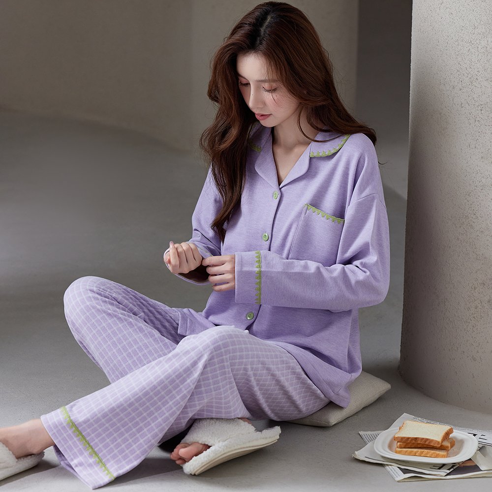 Vapetix M-XXL Cashmere and Silk Double-Sided Collarless Cardigan Long-Sleeve Checkered Long Pants Autumn/Winter H – Bild 3