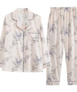 Vapetix 160(M)-175(XXL) Xuan Ke'er 2025 Autumn New High-End Silk Long-Sleeve Long Pants Loose Pajama Homecoming Dress M-2XL