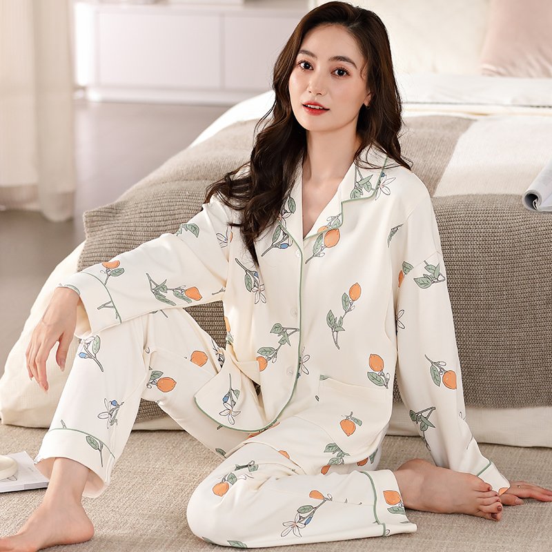 Vapetix M-XXXL Maternity Nursing Pajamas for Spring and Autumn - Women's 6040 Pure Cotton Postpartum Breastfeeding - 图片 4