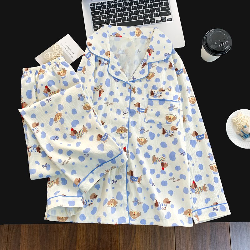 Vapetix M-XXL Qiao Mengran 2025 Autumn Cloud Cotton Collarless Cardigan Long-Sleeve Long Pants Women's Set Leisur – Bild 3