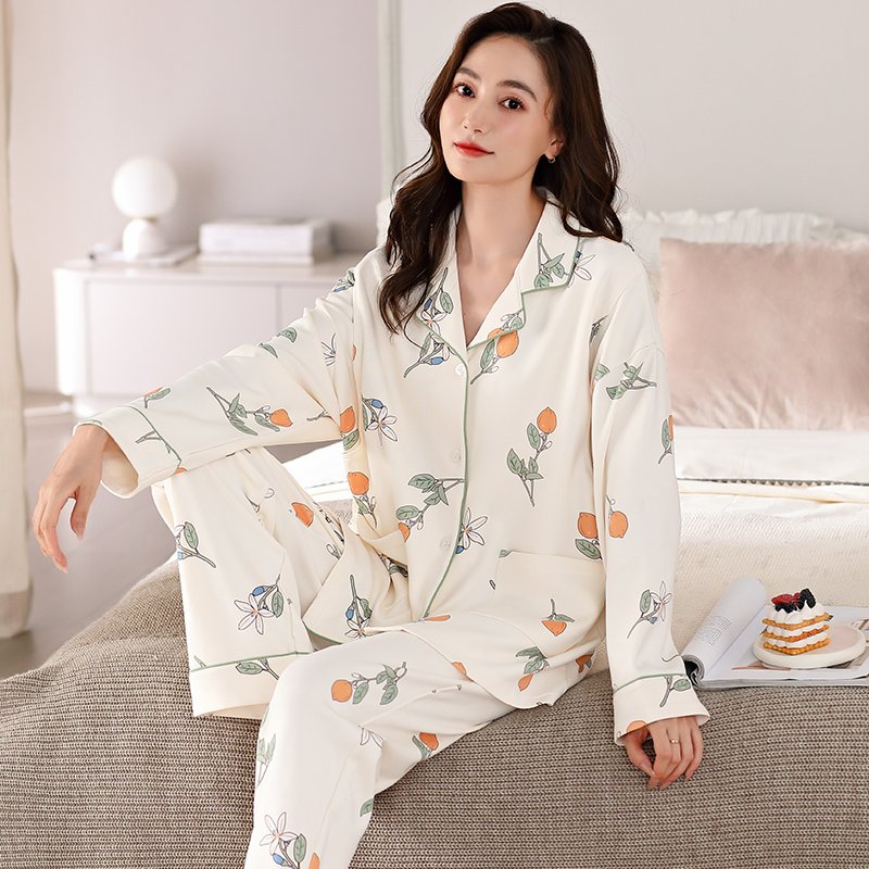 Vapetix M-XXXL Maternity Nursing Pajamas for Spring and Autumn - Women's 6040 Pure Cotton Postpartum Breastfeeding - 图片 2