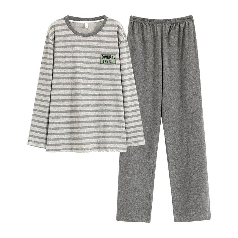 Vapetix L-XXXL Men's Spring and Autumn Pajamas 2025 New Pure Cotton Long-Sleeved Long Pants Autumn Plus Size Men's – Bild 2