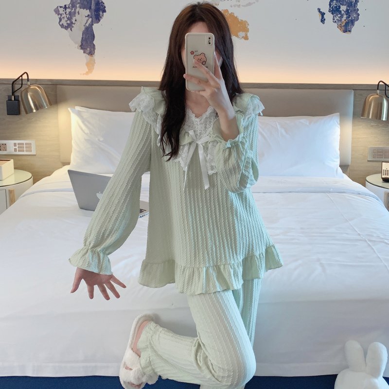 Vapetix M-XL Stellar V-Neck Lace Sweet Princess Style Homecoming Dress Spring and Autumn Season Pure Cotton Natu - 图片 2