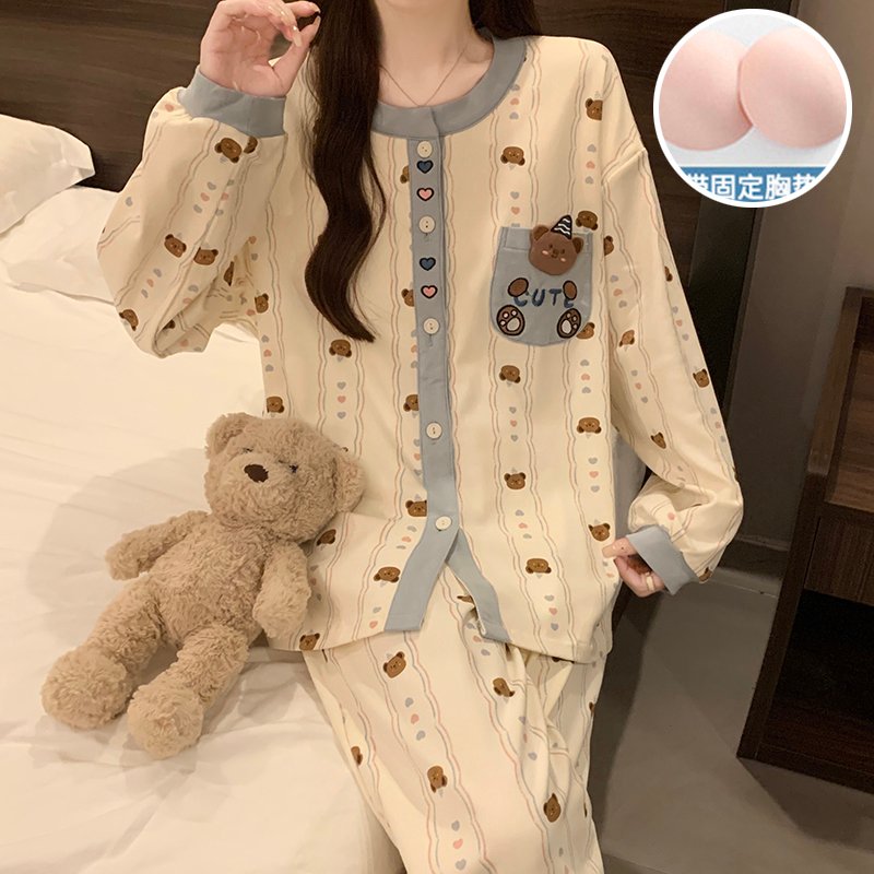 Vapetix M-XXL Jiao Mengran Women's 2025 Autumn 180g Cotton-Blend Pullover Hooded Sweatshirt and Long Pants Pajama – Bild 3