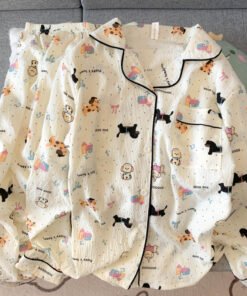 Vapetix 2 yards-4 inches 2025 【Xin Xu】 First Batch Autumn/Winter Cloud Cotton Double Long Printed Open-front Pajamas Women's