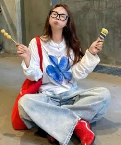 Vapetix S-3XL Official Image 21 Piece 100% Cotton - 210g Autumn Long Sleeve T-Shirt for Women Loose Top Printed