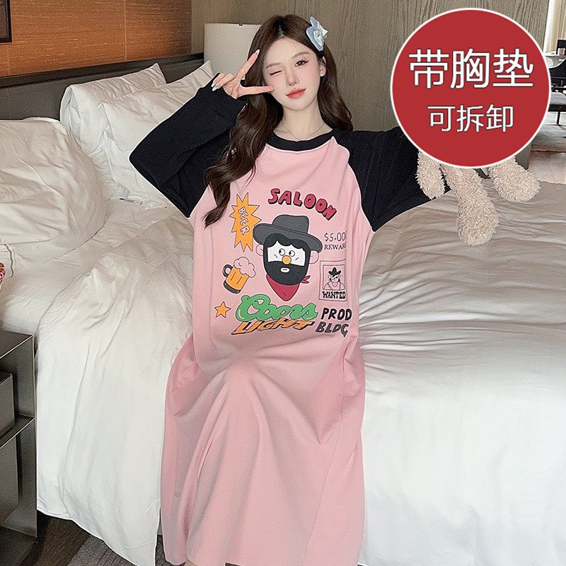 Vapetix 160(M)-5XL 【Qiao Mengran】Two-Faced Fleece 2025 New Cartoon Style Padded Medium-Long Nightgown Plus Size M 250 – Bild 2