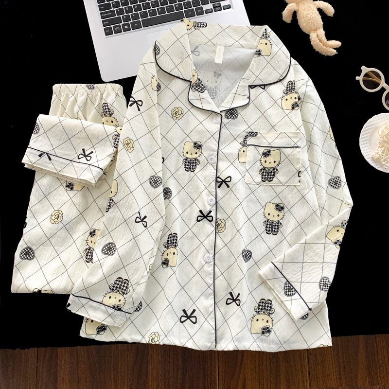 Vapetix M-XXL Women's Cloud Cotton Collarless Hooded Long Sleeve Long Pants Pajama Set for Autumn 2025 Leisure Ho – Bild 3