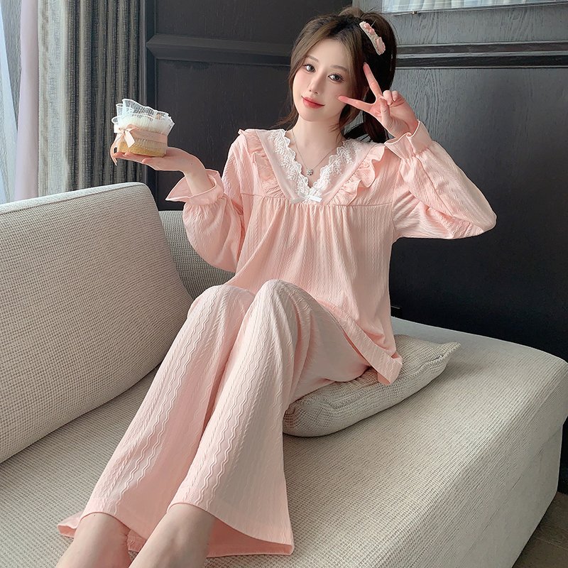 Vapetix M-XXL Fixed Bra Cup V-Neck Lace Sweet Princess Style Homecoming Set Spring and Autumn Season 6535 Embroid – Bild 2