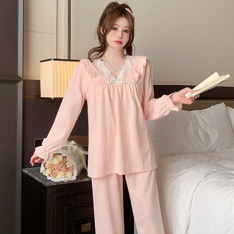 Vapetix M-XXL Fixed Bra Cup V-Neck Lace Sweet Princess Style Homecoming Set Spring and Autumn Season 6535 Embroid – Bild 3