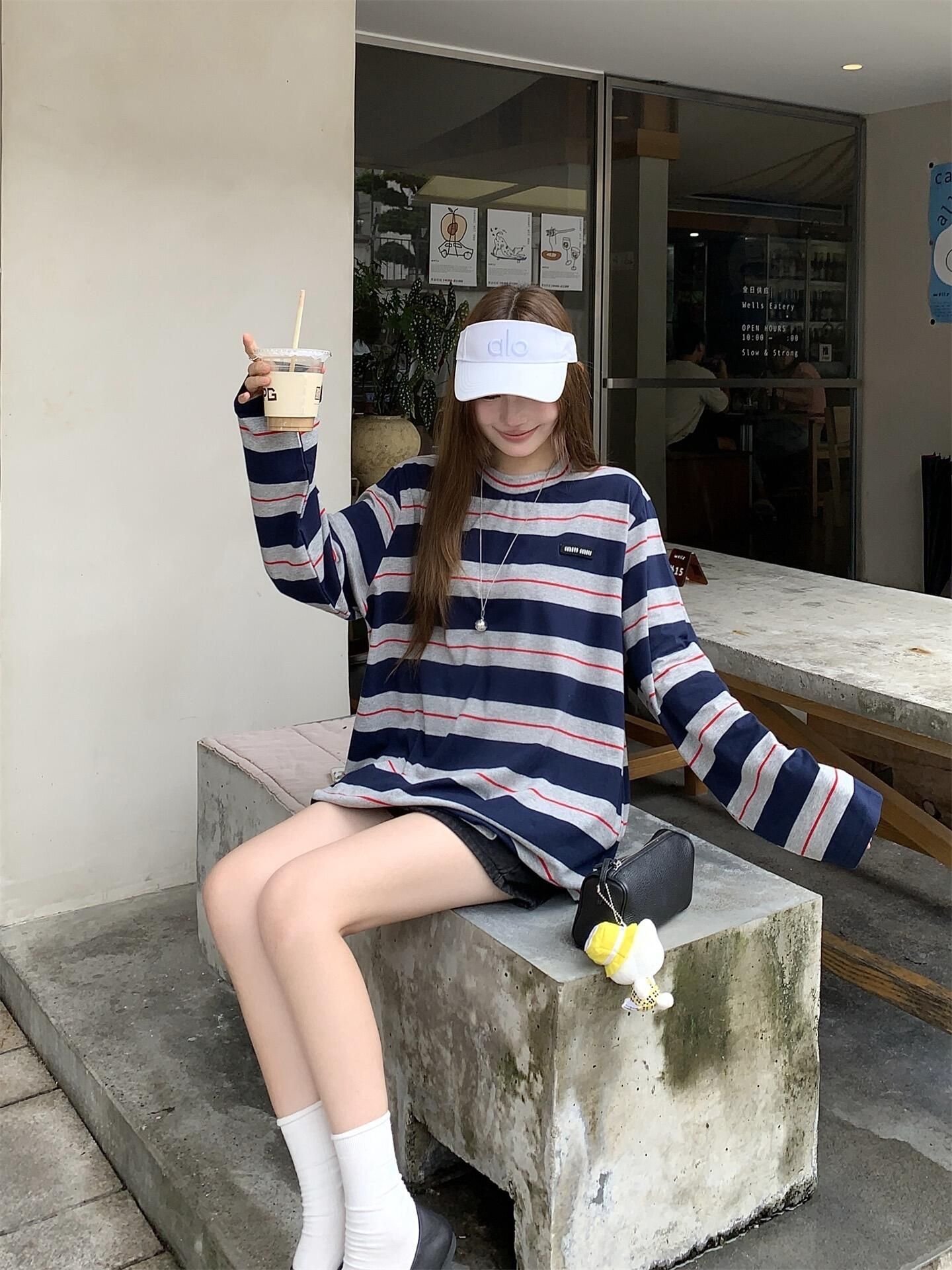 Vapetix M-2XL Original craftsmanship, back collar wrap (19 pure cotton 220g) women's long-sleeved T-shirt – Bild 4