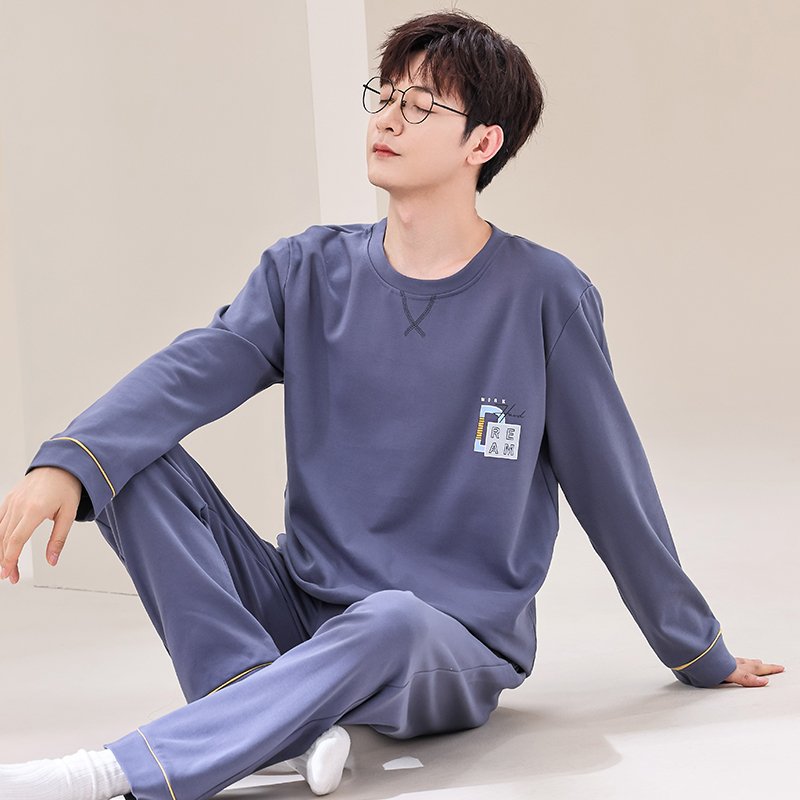 Vapetix L-XXXL Men's Spring and Autumn Sleepwear 2025 New Arrival Pure Cotton Long Sleeve Long Pants Autumn Large – Bild 5